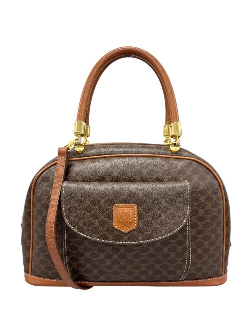 Celine Macadam Handbag Brown